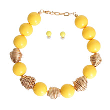 Cargar imagen en el visor de la galería, Heavy Yellow Tribal Bead Set