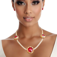 Load image into Gallery viewer, Necklace Red Crystal Double Cut Chain for Women