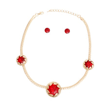 Load image into Gallery viewer, Necklace Red Crystal Double Cut Chain for Women