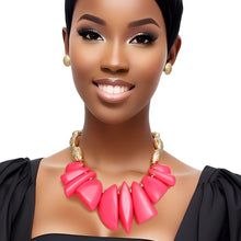 Load image into Gallery viewer, Necklace Fuchsia Pink Bead Tribal Collar for Women