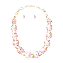 Cargar imagen en el visor de la galería, Necklace Light Pink Crystal Link Set for Women