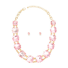 Cargar imagen en el visor de la galería, Necklace Light Pink Crystal Link Set for Women