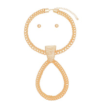 Load image into Gallery viewer, Necklace Gold Woven 3D Pendant Set for Women