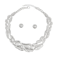 Cargar imagen en el visor de la galería, Collar Silver Melted Metal Rigid Armor Necklace