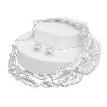 Cargar imagen en el visor de la galería, Collar Silver Melted Metal Rigid Armor Necklace
