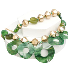 Load image into Gallery viewer, Statement Green and Gold Cosmic layered Necklace