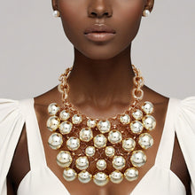 Load image into Gallery viewer, Bib Opulent Ball Bead Gold Chainmaille Necklace