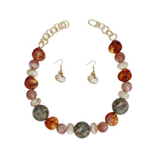 Cargar imagen en el visor de la galería, Beaded Brown Dreamy Oceanic Chunky Necklace