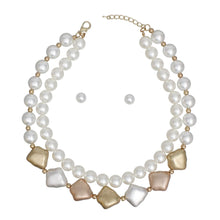 Load image into Gallery viewer, Layered Matte Multi Chunky Vintage Pearl Necklace