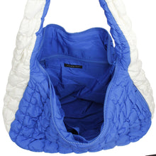 Load image into Gallery viewer, ZPB Sorority Large Blue Ivory Quilted Shoulder Bag