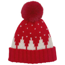 Load image into Gallery viewer, Beanie Hat Acrylic Red Snowing Pom Hat for Women