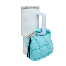 Load image into Gallery viewer, Aqua Quilted Mini Bag Keychain Stanley Clip