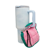 Load image into Gallery viewer, AKA Pink Green Quilted Mini Keychain Stanley Clip