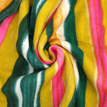 Cargar imagen en el visor de la galería, AKA Pink Green Yellow Striped Knit Scarf Women