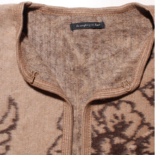 Cargar imagen en el visor de la galería, Kimono Ruana Acrylic Camel Flower Knit For Women