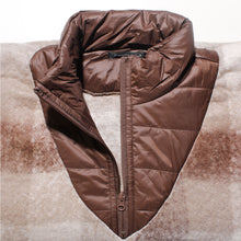 Cargar imagen en el visor de la galería, Poly Brown Plaid Long Zip Fringe Poncho for Women