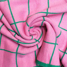 Load image into Gallery viewer, AKA Sorority Plaid Knit Pink Green Poncho