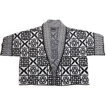 Load image into Gallery viewer, Cardigan Tile Print Knit Black and White for Women