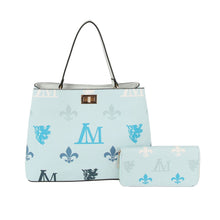 Load image into Gallery viewer, Handbag Blue Luxe Monogram Top Handle Bag Set