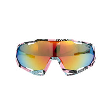 Load image into Gallery viewer, Sunglasses Pink Graphic Print Mirror Sport Eyewear