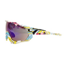 Load image into Gallery viewer, Sunglasses Yellow Graphic Print Mirror Sport