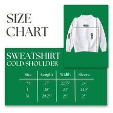Load image into Gallery viewer, AKA Greek Merch M Green Cold Shoulder Sweatshirt