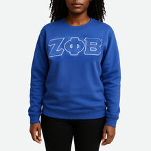 Cargar imagen en el visor de la galería, ZPB Greek Gear M Blue Embroidered Crew Sweatshirt