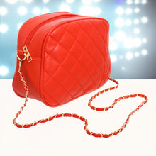 Load image into Gallery viewer, Crossbody Small Red Quilted Chain Strap Bag Women