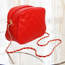 Load image into Gallery viewer, Crossbody Small Red Quilted Chain Strap Bag Women