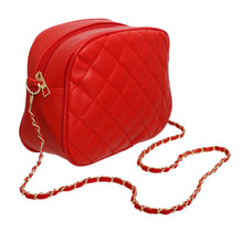 Load image into Gallery viewer, Crossbody Small Red Quilted Chain Strap Bag Women