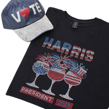 Load image into Gallery viewer, Shirt M Black HARRIS PRESIDENT Bling for Women
