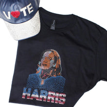 Load image into Gallery viewer, Shirt L Black HARRIS Face Bling Tee for Women