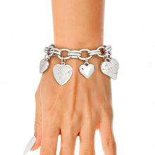 Load image into Gallery viewer, Charm Bracelet Silver Puffy Heart Chain for Women