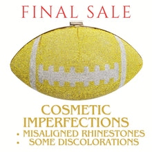 Load image into Gallery viewer, FINAL SALE Yellow Bling Football Clutch