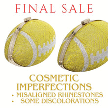 Load image into Gallery viewer, FINAL SALE Yellow Bling Football Clutch