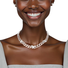 Load image into Gallery viewer, Chain Feminine Flair Iced Silver Butterfly Necklace