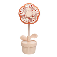 Load image into Gallery viewer, Portable Desk Fan Pink Flower Pot Little Honey