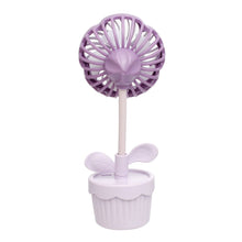 Load image into Gallery viewer, Portable Desk Fan Purple Flower Pot Kuromi