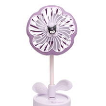 Load image into Gallery viewer, Portable Desk Fan Purple Flower Pot Kuromi