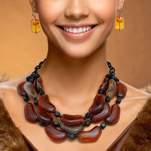 Load image into Gallery viewer, Beaded Brown Earth Inspired Palette Layer Necklace