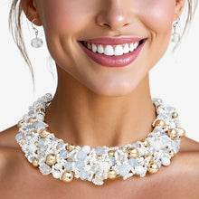 Load image into Gallery viewer, Bib White Artistic Glass Copper Choker Necklace