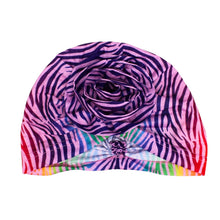 Cargar imagen en el visor de la galería, Turban Pre-Tied Flower Light Purple Zebra Women