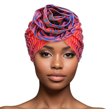 Load image into Gallery viewer, Turban Pre-Tied Flower Pink Ombre Zebra for Women