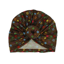 Load image into Gallery viewer, Turban Pre-Tied Donut Brown Monogram Print Women