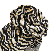 Load image into Gallery viewer, Turban Pre-Tied Flower Velvet Zebra Print Women