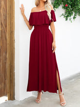 Cargar imagen en el visor de la galería, Off-Shoulder Slit Maxi Dress