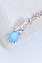 Load image into Gallery viewer, Teardrop Turquoise 4-Prong Pendant Necklace