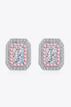 Cargar imagen en el visor de la galería, 1 Carat Moissanite and Zircon Contrast Geometric Stud Earrings