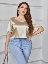 Cargar imagen en el visor de la galería, Plus Size Short Sleeve Tie Back Blouse