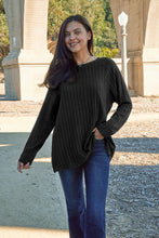 Cargar imagen en el visor de la galería, Basic Bae Full Size Ribbed Round Neck Long Sleeve Knit Top